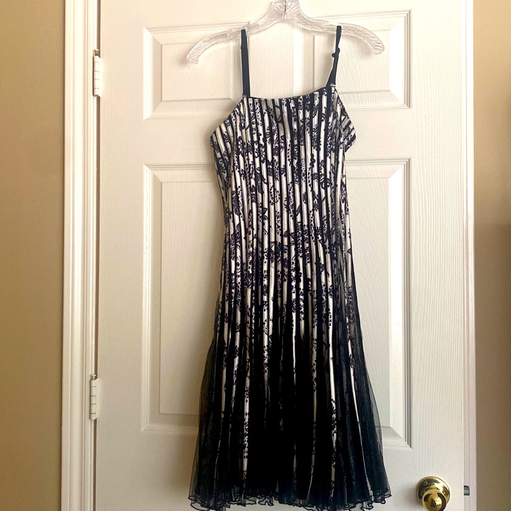 Papillon Elegant Black and White Dress